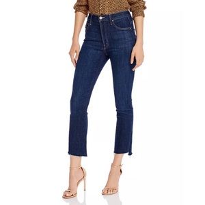 Mother Denim Women The Insider Crop Step Fray Jeans in Clean Sweep Size 25